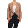 thumbnail image 1 of Women's Casual Stretch Comfort Open Front Draped Blazer Jacket, 1 of 4