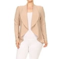 thumbnail image 1 of Women's Casual Stretch Comfort Open Front Draped Blazer Jacket, 1 of 4