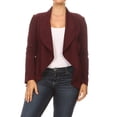 thumbnail image 1 of Women's Casual Stretch Comfort Open Front Draped Blazer Jacket, 1 of 4