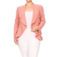 thumbnail image 1 of Women's Casual Stretch Comfort Open Front Draped Blazer Jacket, 1 of 4