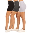 thumbnail image 1 of Women's Casual Stretch Cotton Solid Workout Pull On Basic Shorts Pants (Pack of 3), 1 of 5