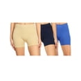 thumbnail image 1 of Women's Casual Stretch Elastic Waist Solid Basic Mini Biker Shorts Pants (Pack of 3), 1 of 4
