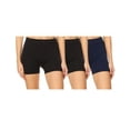 thumbnail image 1 of Women's Casual Stretch Elastic Waist Solid Basic Mini Biker Shorts Pants (Pack of 3), 1 of 4