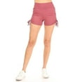 thumbnail image 1 of Women's Casual Stretch Side Ruche Detail Solid Shorts Pants, 1 of 4
