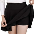 thumbnail image 1 of Women's Casual Stretchy Flared Pleated Mini Skater Skirt with Shorts, 1 of 4