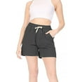 thumbnail image 1 of Women's Casual Stripe Elastic Waist Drawstring Pockets Lightweight Short Lounge Pants, 1 of 6