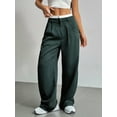 thumbnail image 1 of Women's Casual Striped High Waisted Pants Wide Leg Loose Fit Trousers, 1 of 8