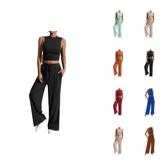 Women's Casual Striped Wide Leg Pants Comfortable Spring Summer Trousers with Elastic Waist for Daily and Wear