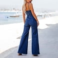 thumbnail image 1 of Women's Casual Summer Denim Jumpsuit Light Washed Blue Neckline Stretchy Slim Fit Pants plus Size Pant Suits for Women Dressy 1x Romper Jumpsuits for Women Elegant Woman Jumpsuit Romper Party Jumpsuit, 1 of 6
