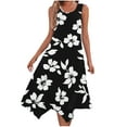 thumbnail image 1 of ZQUUVOU Women's Casual Summer Dress Sleeveless Floral Mini Round Neck Beach Dress Black, 1 of 8