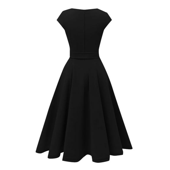 Women's Casual Summer Dress Sleeveless Long Maxi With Bow Tie Waistband Round Neck Elegant Comfortable Daily Wear