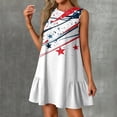 thumbnail image 1 of Women's Casual Summer Dress, Sleeveless Round Neck Sundress with Patriotic Print, Lightweight Outfit for Travel and Festivals,Dark Blue 2XL, 1 of 5