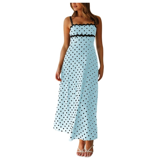 Women's Casual Summer Floral Long Maxi Dresses Floor Length Sleeveless Plus Size Sundresses