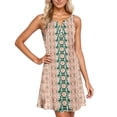 thumbnail image 1 of Women's Casual Summer Print Sleeveless Button Up V Neck Loose Mini Dress Pink L, 1 of 5