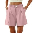 thumbnail image 1 of Women's Casual Summer Shorts A Line High Waist Belted Comfortable Stretch Daily Wear Soft Lightweight Breathable Loose Fit, 1 of 2