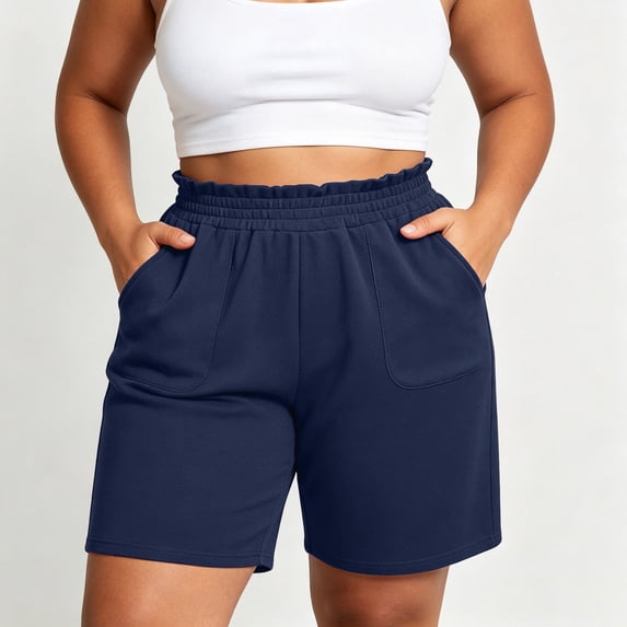 Women's Casual Summer Shorts High Waisted Elastic Drawstring Lounge Sweatshorts with Large Pockets Flattering Activewear for Workout Running Gym and Everyday Comfort Wear