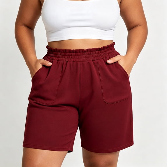Women's Casual Summer Shorts High Waisted Elastic Drawstring Lounge Sweatshorts with Large Pockets Flattering Activewear for Workout Running Gym and Everyday Comfort Wear