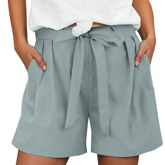 Women's Casual Summer Shorts With Tie Detail Comfortable Vacation Everyday Wear Trendy Short Pants For Women