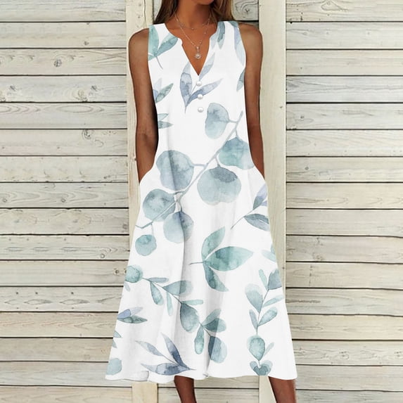 Women's Casual Summer Sleeveless Dress Loose Split Maxi Dresses Sundresses for Women 2025