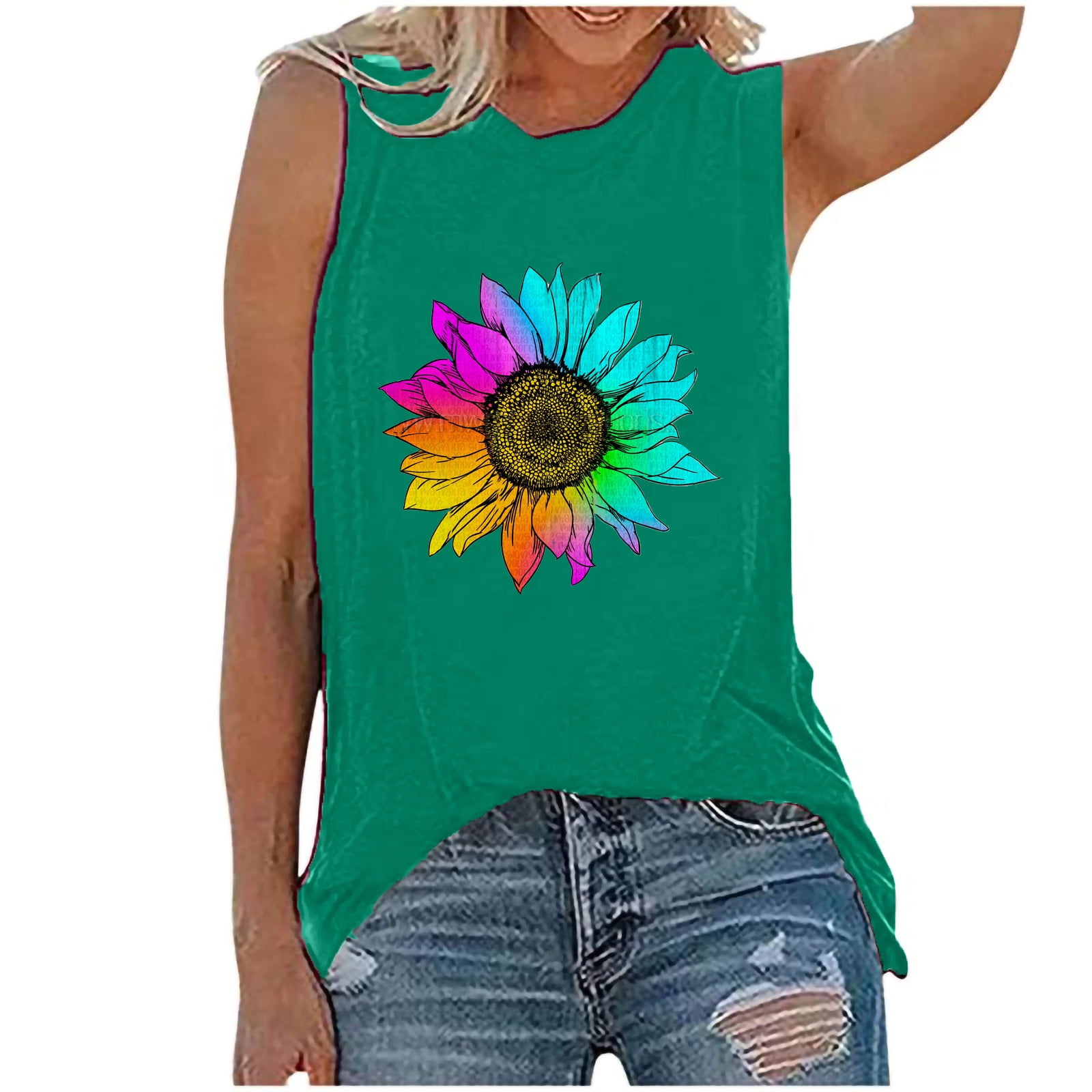Sunflower spaghetti strap tank top clearance