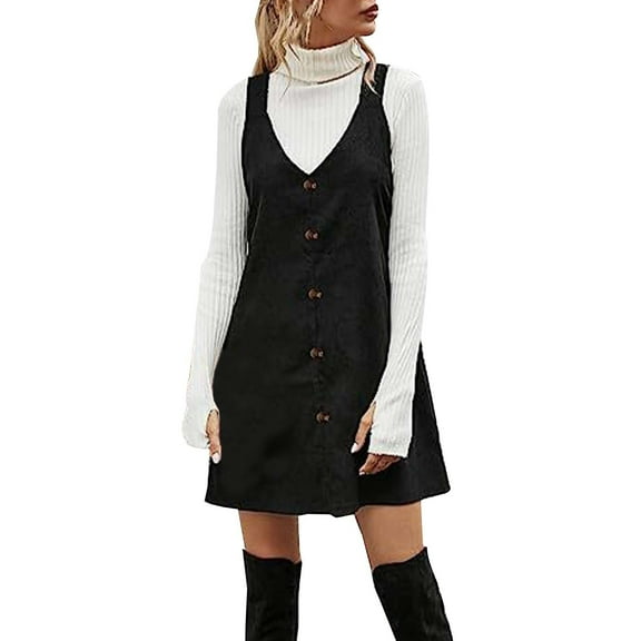Women's Casual Suspender Dress Autumn Winter Soft Fabric Comfortable Stylish Flowy A-Line Outfit