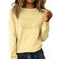 thumbnail image 1 of Women's Casual Sweaters,Lace Up Tops,Long Sleeve Round Neck Pullover Tops for Lightweight Wear 2026 Yellow L, 1 of 5