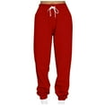 thumbnail image 1 of Women's Casual Sweatpants High Waisted Long Pants Womens Drawstring Elastic Sport Pants Ankle Trousers Pants with Pockets, 1 of 7