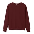 thumbnail image 1 of Women's Casual Sweatshirts Fall Winter Long Sleeve Fleece Sweaters Crew Neck Sports Shirts Solid Color Hoodless Sweatshirt Pullover Top, 1 of 3