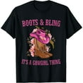 thumbnail image 1 of Women's Casual T-Shirt, Cowgirl Boots and Bling Graphic Print, Country Life Style, 1 of 6