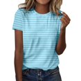 thumbnail image 1 of Women's Casual T-Shirts Fashion Print Point Sleeve Crew Neck Top for Everyday Wear and Style, 1 of 4
