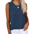Women's Casual Tank Tops Crewneck Sleeveless Plain Summer Cotton Tee