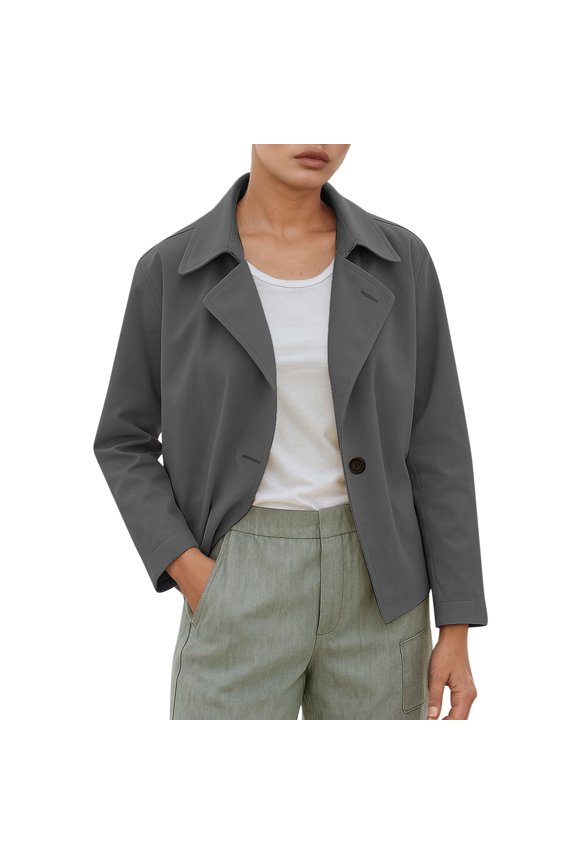 Women's Casual Temperament High End Solid Color Short Suit Jacket for Daily Outfit Versatile Stylish Comfortable Lightweight