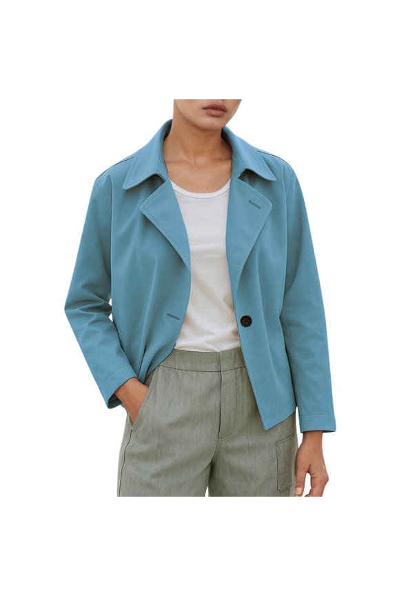 Women's Casual Temperament High End Solid Color Short Suit Jacket for Daily Outfit Versatile Stylish Comfortable Lightweight