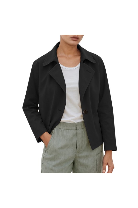 Women's Casual Temperament High End Solid Color Short Suit Jacket for Daily Outfit Versatile Stylish Comfortable Lightweight