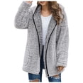 thumbnail image 1 of Women's Casual Thick Knitted Cardigan Solid Color Sleeve Furry Coat Zip Sweaters for Women Sweater Women Snow Gear Women Flannel Jackets for Women Figs Scrub Jacket Women Long Polyester Jackets for, 1 of 4