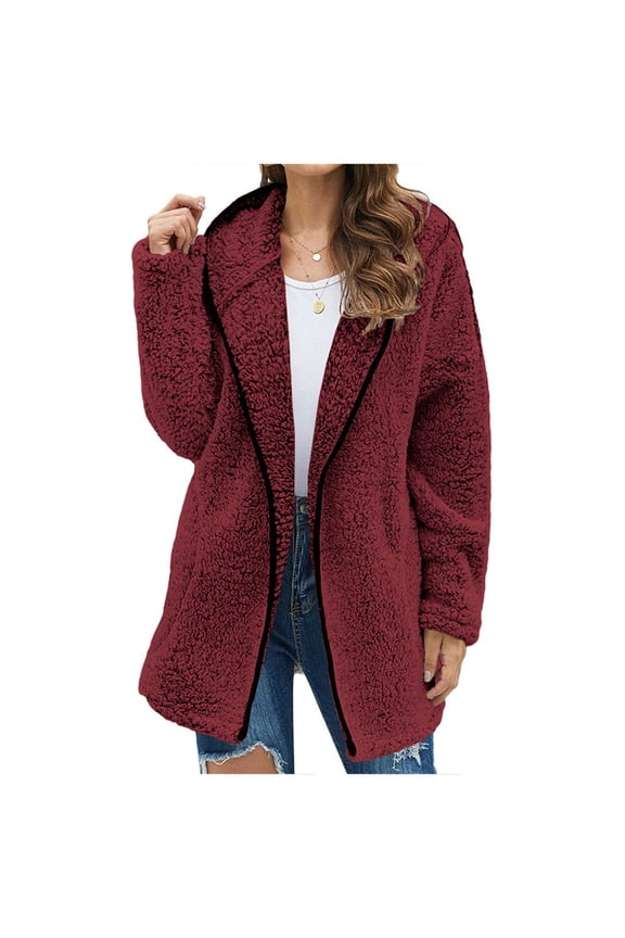Women's Casual Thick Knitted Cardigan Solid Color Sleeve Furry Coat Zip Sweaters for Women Sweater Women Snow Gear Women Flannel Jackets for Women Figs Scrub Jacket Women Long Polyester Jackets for