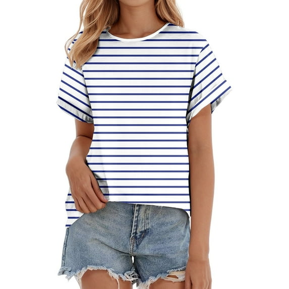 Women's Casual Thin Striped T - Shirt, Elegant Thin Stripes, Relaxed Fit