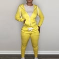 thumbnail image 1 of Women's Casual Tracksuit Autumn And Winter Coat And Pants Set Fashionable Solid Color Zipper Hooded Sweatshirt Pants Casual Two Piece Set Women Ski Pants Suspenders Pant Suits for Women Dressy Elegant, 1 of 5