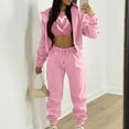 thumbnail image 1 of Women's Casual Tracksuit Autumn And Winter Top Vest Pant Set Fashionable Heart Prints Zipper Hooded Sweatshirt Pants Casual Three Piece Set plus Overalls for Women Thermal Overalls Matching Workout, 1 of 4