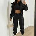thumbnail image 1 of Women's Casual Tracksuit Autumn And Winter Top Vest Pant Set Fashionable Solid Color Zipper Hooded Sweatshirt Pants Casual Three Piece Set Winter Outfits for Women Suit Women Womens Fitted Suit, 1 of 4
