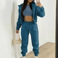 thumbnail image 1 of Women's Casual Tracksuit Autumn And Winter Top Vest Pant Set Fashionable Solid Color Zipper Hooded Sweatshirt Pants Casual Three Piece Set Winter Outfits for Women Suit Women Womens Fitted Suit, 1 of 8