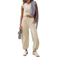 thumbnail image 1 of Women's Casual Tracksuit Set Cropped Top Sweatpants Outfit Comfortable Wear Stylish Two Piece Suit, 1 of 8