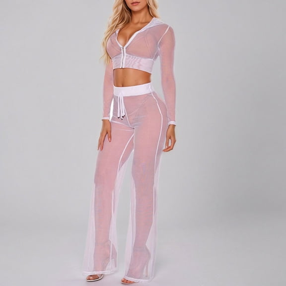 Women's Casual Trouser Suit Set Pure Color High Waist Comfortable Stretch Work Pants Outfit for Spring Autumn