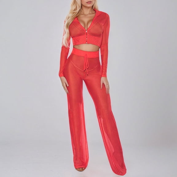 Women's Casual Trouser Suit Set Pure Color High Waist Comfortable Stretch Work Pants Outfit for Spring Autumn