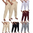 thumbnail image 1 of Women's Casual Trousers Slacks Bottoms Plus Size Velvet Thick Solid Color Running Fitness Sports Pants Lounge Wear Travel Essentials for Women | Aestivo,White L, 1 of 9