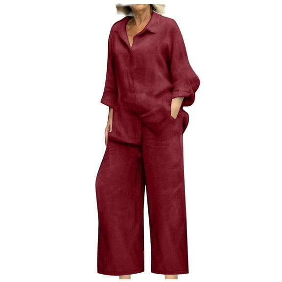 Women's Casual Trousers Suit Set Stylish Blouse And Pants Outfit Comfortable Daily Wear Ensemble women pajama