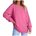 thumbnail image 1 of Women's Casual Tunic Tops Long Sleeve Crewneck Knit Pullover Sweater Lightweight Comfortable Shirt, 1 of 1