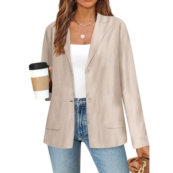 Women's Casual Two Button Jackets Lapel Long Sleeve Suit Jackets Womens Vest Jacket Winter for Women Half Vest Heavy Coats for Women 3x Coats for Women plus Size Long Sleeve Women Coat down