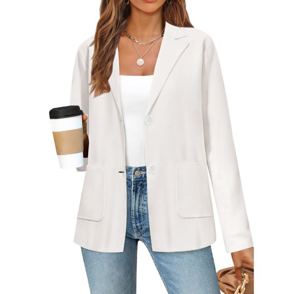 Women's Casual Two Button Jackets Lapel Long Sleeve Suit Jackets Womens Vest Jacket Winter for Women Half Vest Heavy Coats for Women 3x Coats for Women plus Size Long Sleeve Women Coat down
