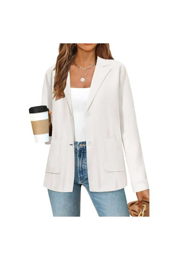 Women's Casual Two Button Jackets Lapel Long Sleeve Suit Jackets Womens Vest Jacket Winter for Women Half Vest Heavy Coats for Women 3x Coats for Women plus Size Long Sleeve Women Coat down